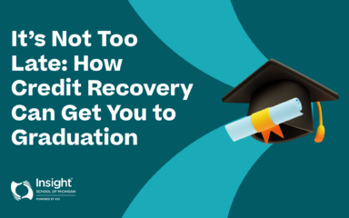 graduation cap and scroll on the page, followed with a school logo